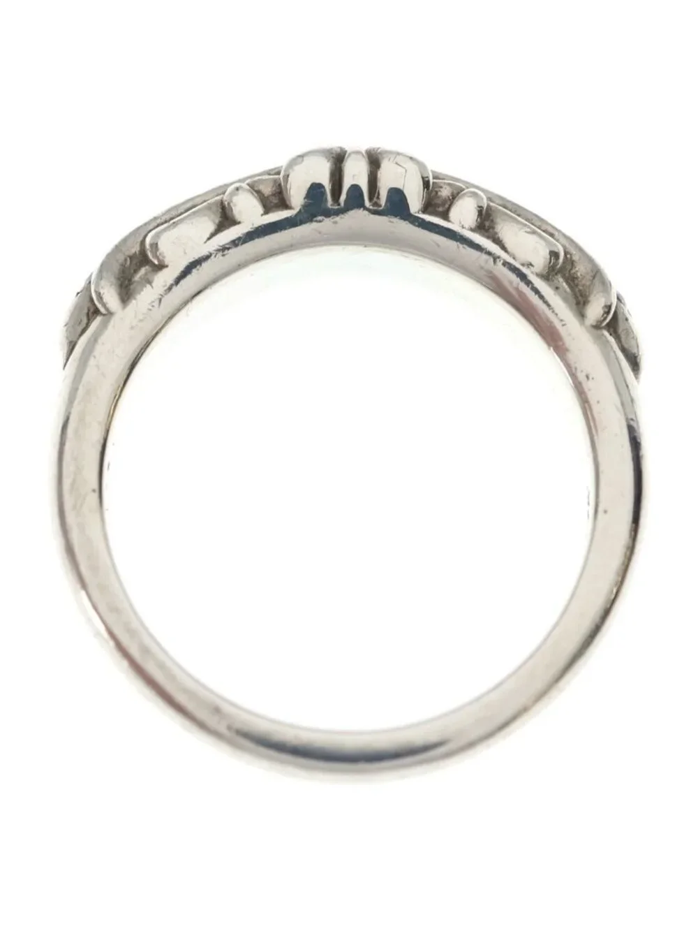Chrome Hearts Baby Clsc P D Classic Floral Cross Pave Diamond Silver Ring